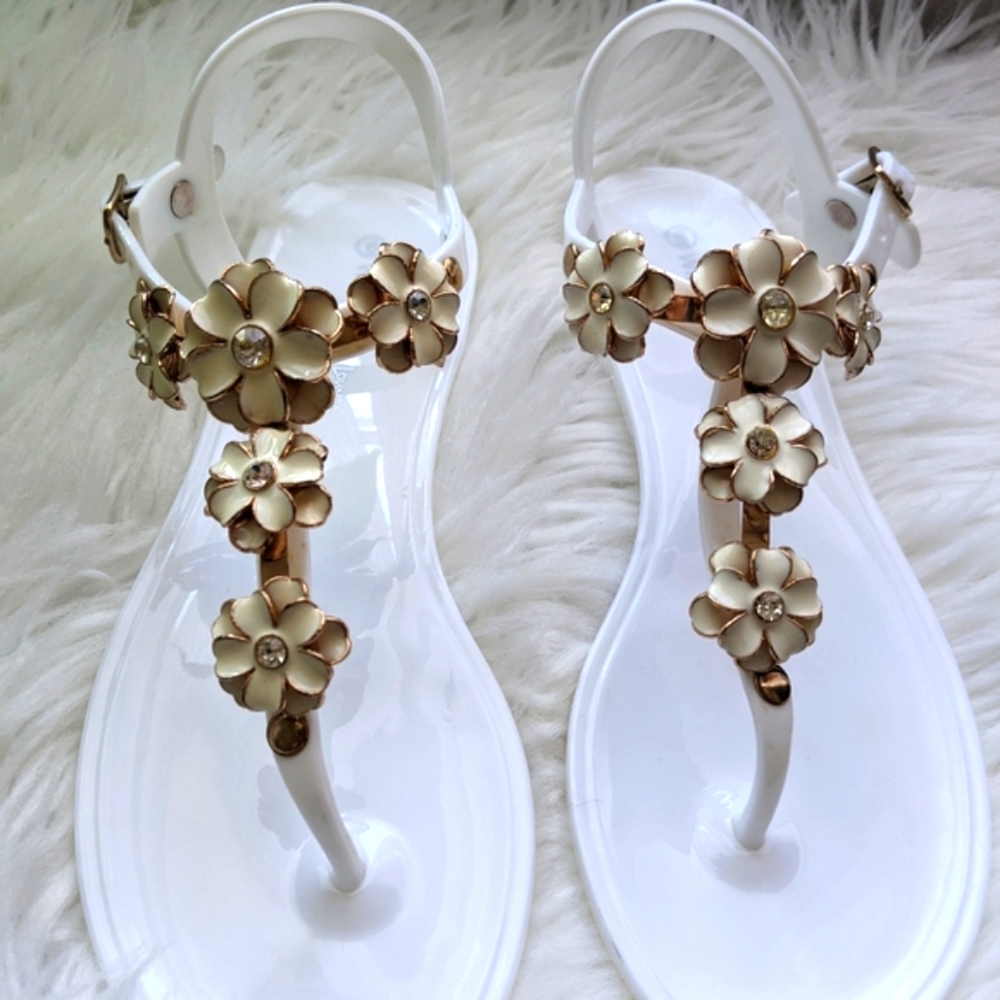 White Floral Sandals